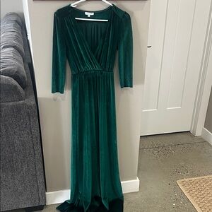 Baltic Born Emerald Velvet Long Sleeve Dress